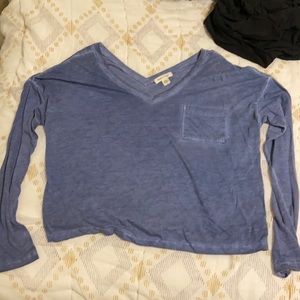 off the shoulder crop long sleeve